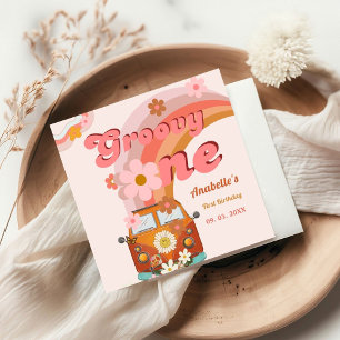 Serviette En Papier Retro Super une marguerite fête d'anniversaire