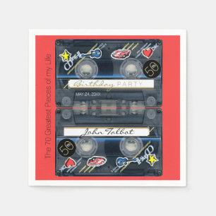Serviette En Papier Retro T3 Audiotape 50e anniversaire Papier de fêt