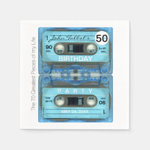Serviette En Papier Retro T4 Audiotape 50e anniversaire Papier de fête
