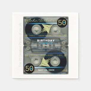 Serviette En Papier Retro T5 Audiotape 50e anniversaire Papier de fêt