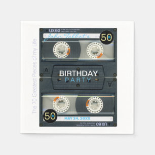 Serviette En Papier Retro T6 Audiotape 50e anniversaire Papier de fêt