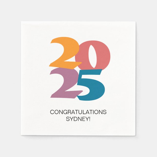 Serviette En Papier Retro Vibes Graduation Party (Devant)