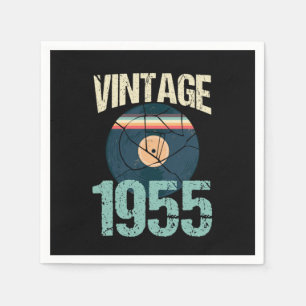 Serviette En Papier Retro Vintage 1955 65 e Anniversaire Vinyl Vin