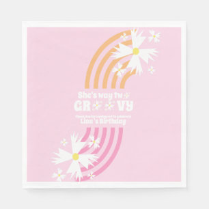 Serviette En Papier Retro Way Deux Super Daisy Flower Anniversaire ros