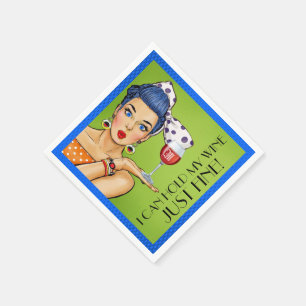 Serviette En Papier Rétros serviettes de cocktail de vin d'humour