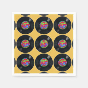 Serviette En Papier Rétros serviettes de motif de vinyle de rock