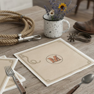 Serviette En Papier Réunion de famille de la marque de monogramme de c