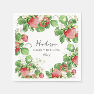 Serviette En Papier Réunion de la famille des fraises
