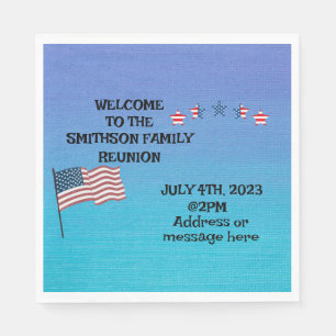 Serviette En Papier Réunion familiale Juillet 4 thème fête
