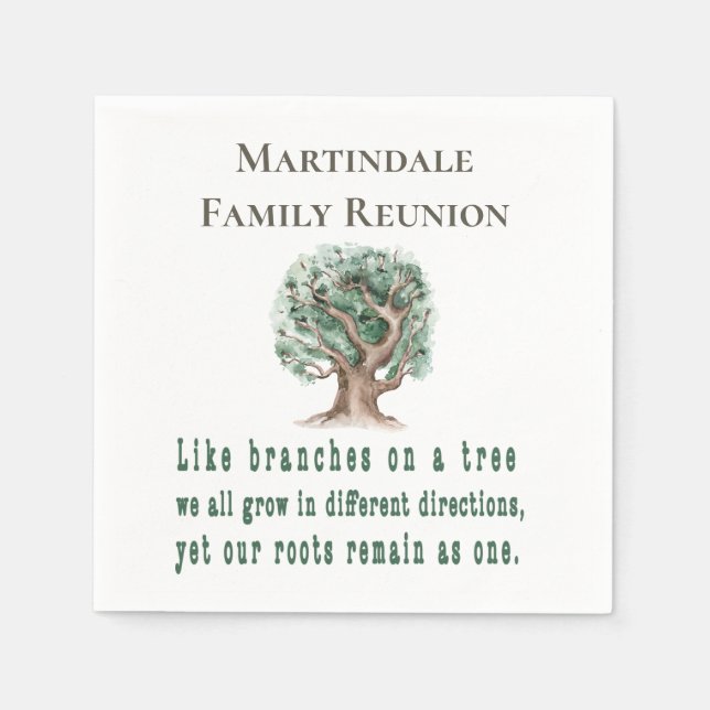 Serviette En Papier Réunion personnalisée de l'arbre généalogique (Devant)