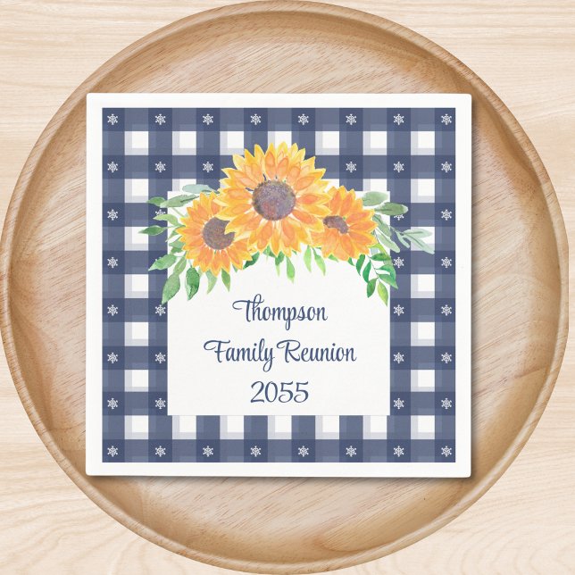 Serviette En Papier Réunion personnalisée sur la famille de tournesols (Créateur téléchargé)