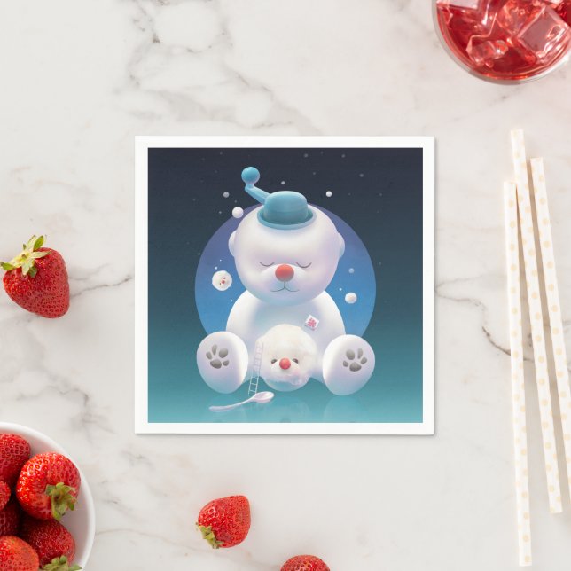 Serviette En Papier Rêve de Bichon Ice Shaver (En situation)