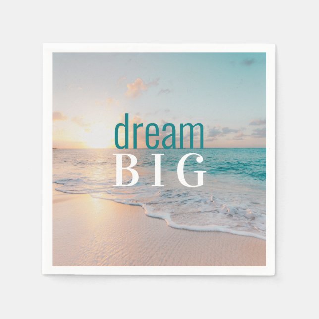 Serviette En Papier Rêve de diplôme Big Beach Photo Inspiration (Devant)