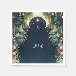 Serviette En Papier Rêve Magique Étoiles Mystiques Lune Réception de M