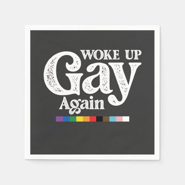 Serviette En Papier Réveillez Gay Soutenez à nouveau LGBT Pride (Devant)