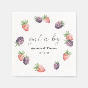 Serviette En Papier Révélation de genre Berries. Fille ou garçon