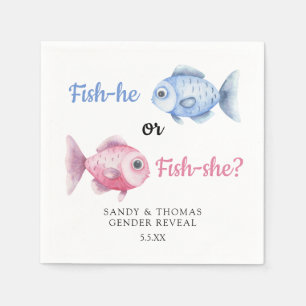 Serviette En Papier Révélation du sexe de bébé à l'aquarelle
