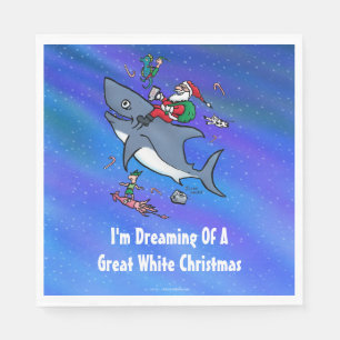 Serviette En Papier Rêver D'Un Grand Requin Blanc Drôle Noël