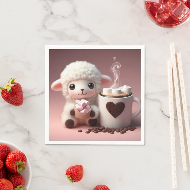 Serviette En Papier Rêves sucrés de cacao et d'agneau (En situation)