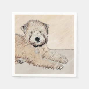 Serviette En Papier Revêtu doux Roue Peinture Terrier Art original