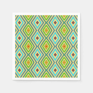 Serviette En Papier Rhombus Diamond Green Blue Geometrical 