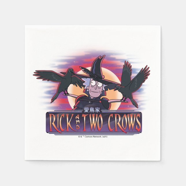 Serviette En Papier Rick et deux corbeaux (Devant)
