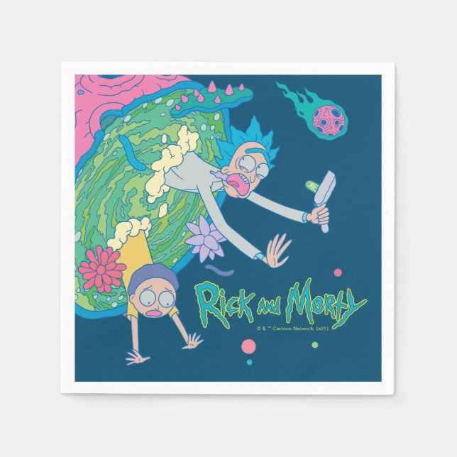 Serviette En Papier RICK ET MORTY™ | Décrochage du portail infecté (Devant)