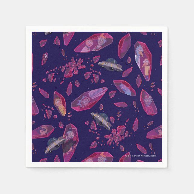 Serviette En Papier Rick et Morty Motif de temps de cristal (Devant)