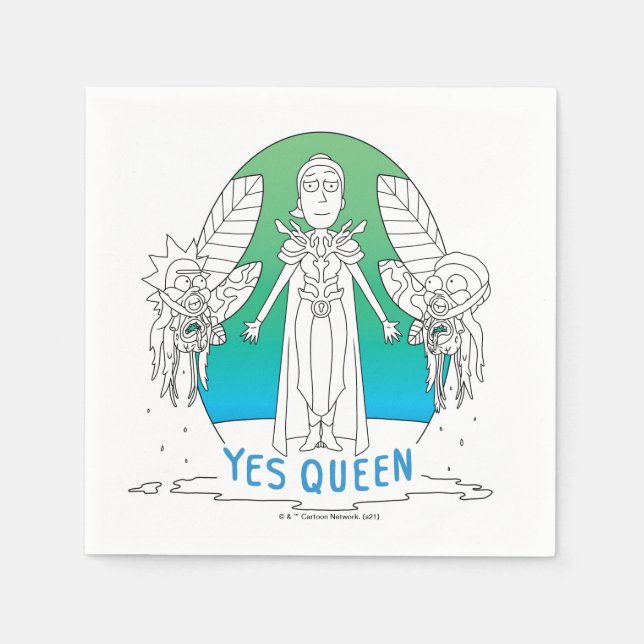 Serviette En Papier RICK ET MORTY™ | Oui Reine (Devant)