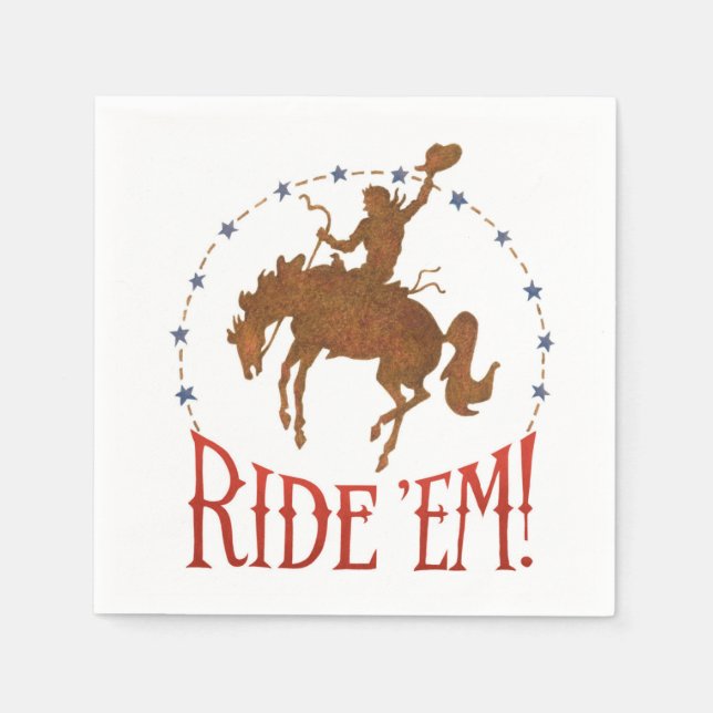 Serviette En Papier Ride'em Cowboy Rodeo Napkins (Devant)