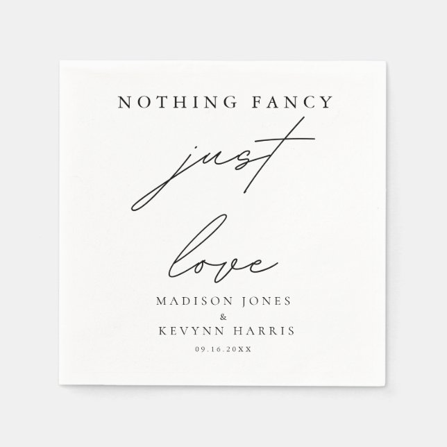 Serviette En Papier Rien de fantaisie Juste de l'amour Minimal et Mari (Devant)