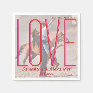 Serviette En Papier Rien de fantaisie Mariage personnalisé photo en co