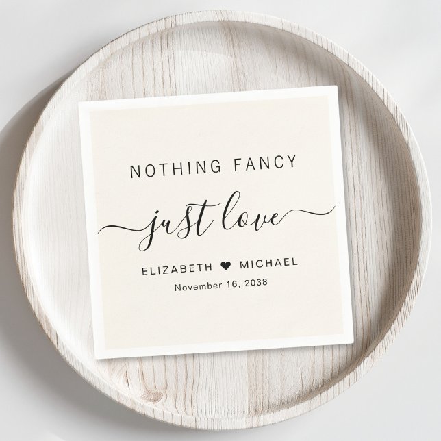 Serviette En Papier Rien de Fantastique Juste de l'Amour Crème Mariage (Créateur téléchargé)