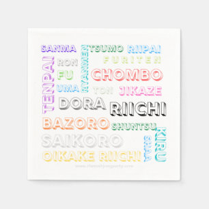 Serviette En Papier Riichi mahjong napkin - une police, plusieurs coul