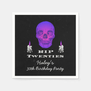 Serviette En Papier RIP 20 ans Cranes Violet Gothique 30e Anniversaire