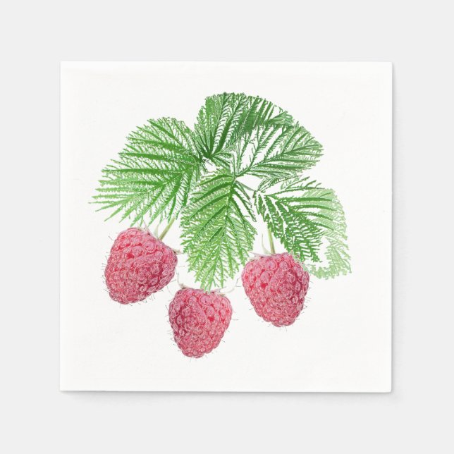 Serviette En Papier Ripe, baies, framboises (Devant)