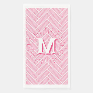 Serviette En Papier Ripple Herringbone en rose personnalisé