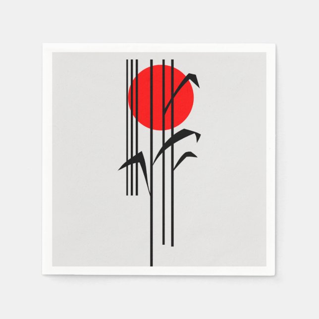 Serviette En Papier Rising Sun Diner party japonaise (Devant)