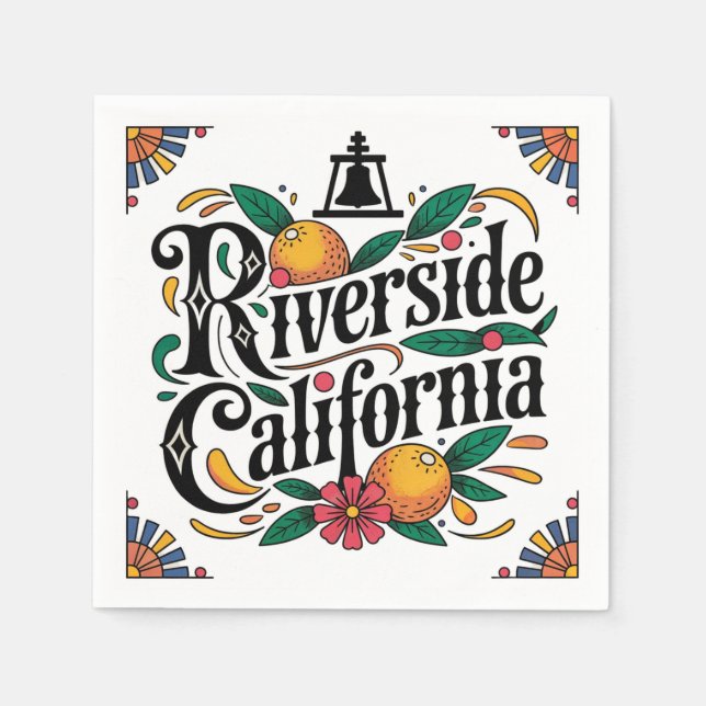 Serviette En Papier Riverside California (Devant)