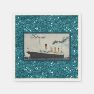 Serviette En Papier RMS Titanic Deep Blue Parties scintillant White St