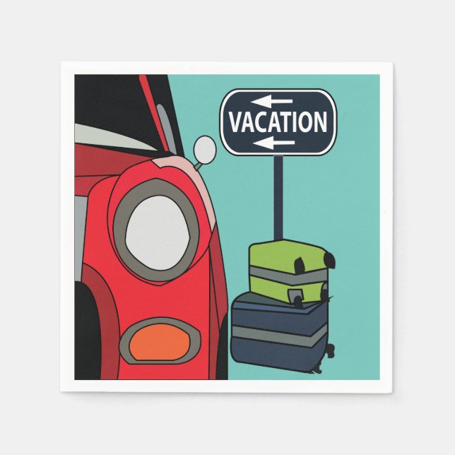 Serviette En Papier Road Trip Summer Vacances Party (Devant)