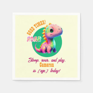 Serviette En Papier Roaring Good Times Dinosaur Tout âge Anniversaire 