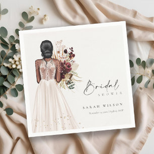 Serviette En Papier Robe de mariée blanche Bohème élégante pour l'ente