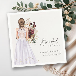 Serviette En Papier Robe de mariée lilas élégante boho Shower nuptial