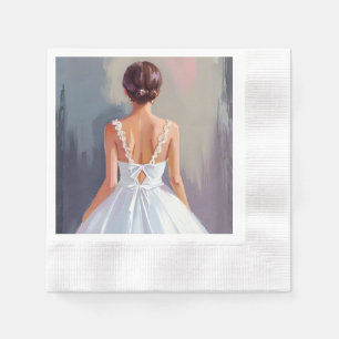 Serviette En Papier Robe de mariée   Robe en dentelle blanche Aquarell