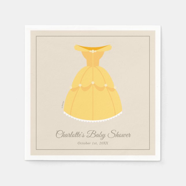 Serviette En Papier Robe Disney Belle | Baby shower fille (Devant)