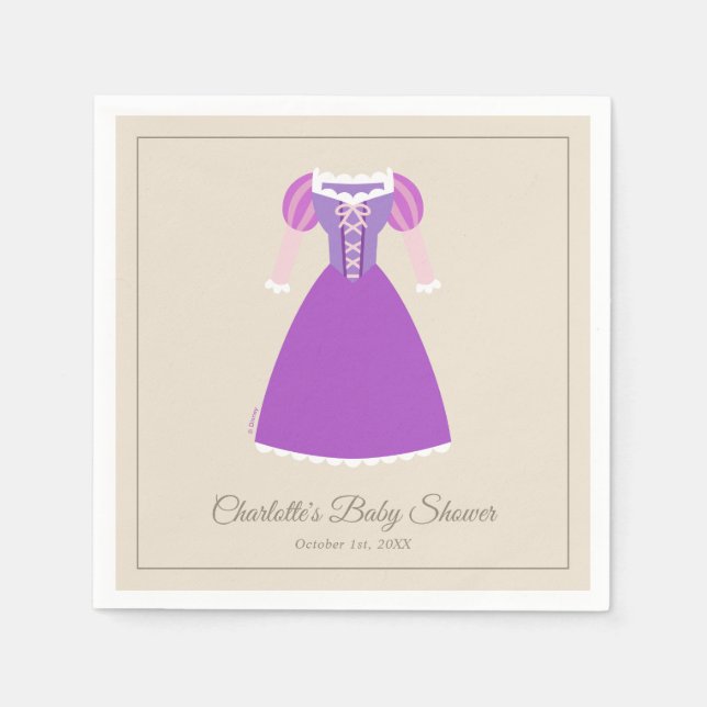 Serviette En Papier Robe Disney Rapunzel | Baby shower fille (Devant)