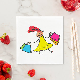 Serviette En Papier Robe Jaune Bonne Fille Shopping