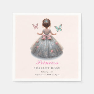 Serviette En Papier Robe princesse en argent rose Fête d'anniversaire