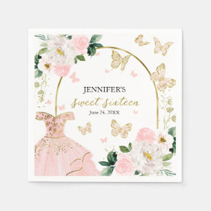 Serviette En Papier Robe rose rose douce 16 Blush